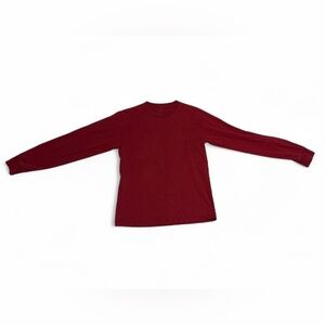 Classic Long Sleeve Crewneck Tee - Deep Burgundy small